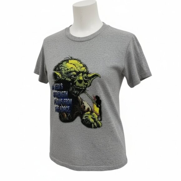 STAR-WARS- Vintage 90's - ROTJ “A Jedi’s Strength” T-Shirt RARE GREY XL 🤖 🌌 - Picture 1 of 6
